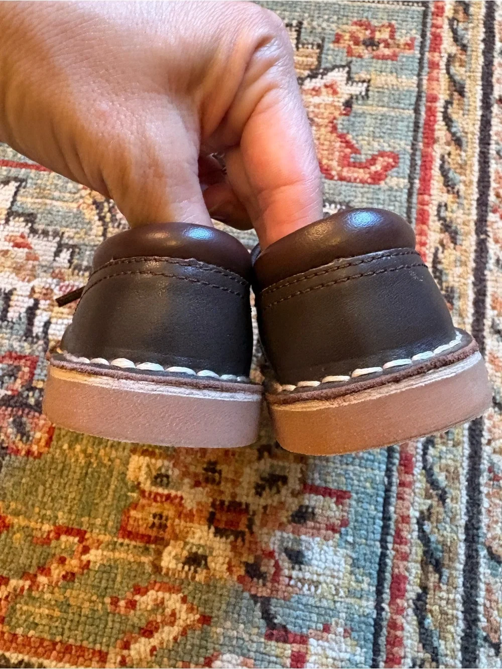 L'Amour | Brown Leather Lace-Up Shoes | 8